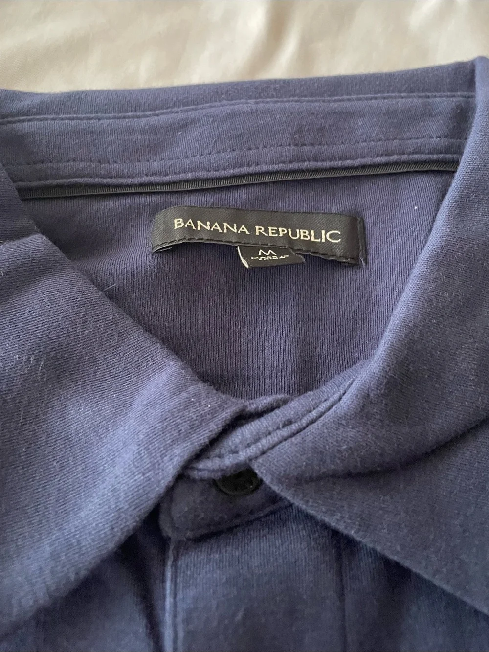 NWT! Banana Republic Men's Long Sleeve Navy Polo Shirt, Sz M